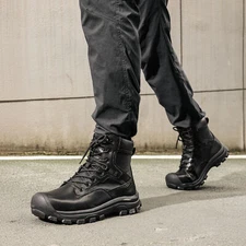 US Men Military Boots Leather Waterproof Tactical Boot Work Boots Combat Boots