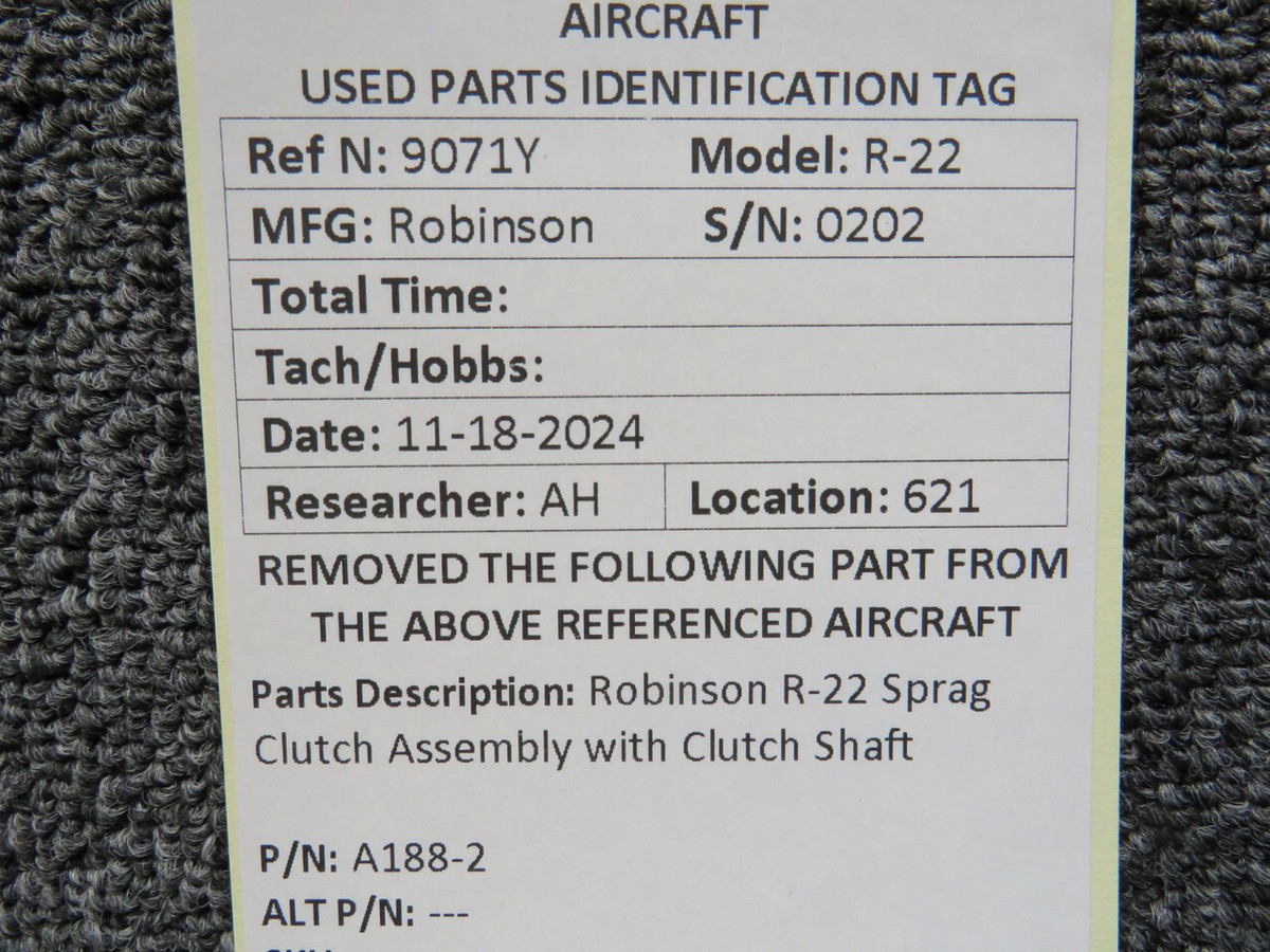 A188-2 Robinson R22 Sprag Clutch Assembly with Clutch Shaft | eBay