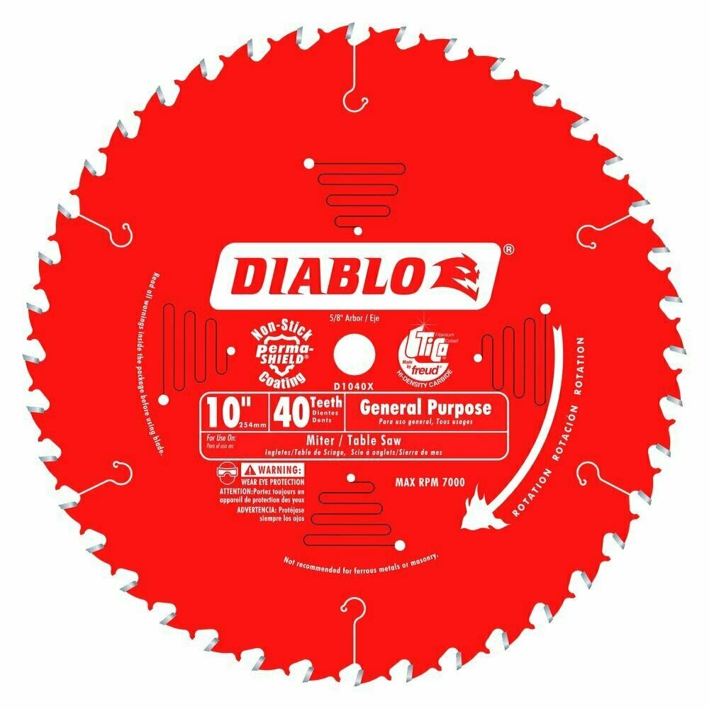 Diablo D1040X 10 in x 40 Tooth General Purpose Saw Blade