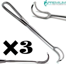 3× Green Thyroid Retractor 8.75" Surgical Medical Veterinary Instruments