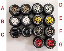 Custom Off-road Rubber Wheels Tires 7 Sets 164 Size 14mm Custom Off-road Rubber Wheels Tires 7 Sets 164 Size 14mm
