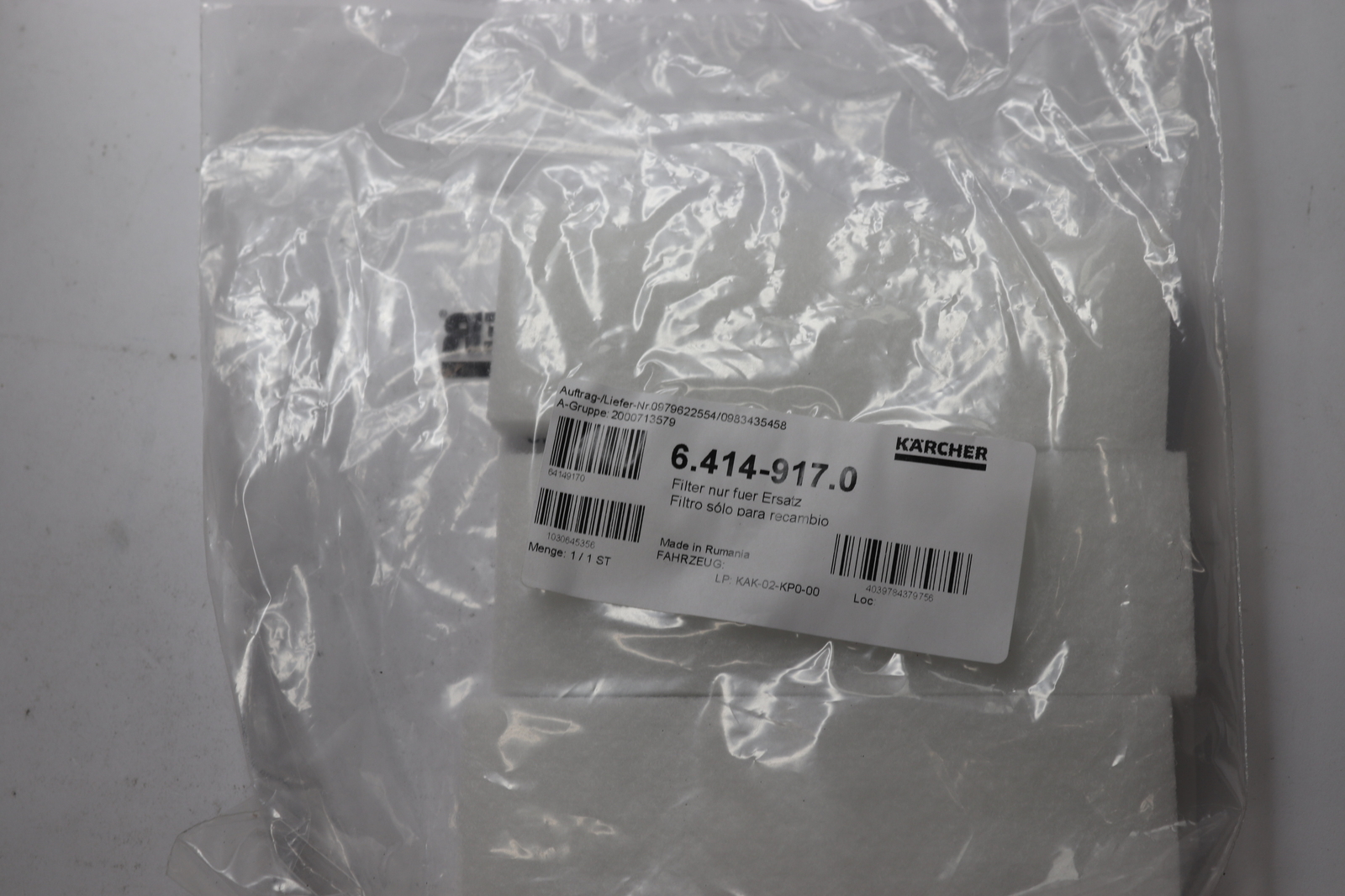 Karcher Replacement Filter Only 6.414-917.0