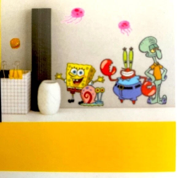 BOB ESPONJA PANTALONES CUADRADOS CALCOMANÍA DE PARED PEGATINAS Niños Niño Niña Dormitorio Fiesta Decoración Foto 2 de 4