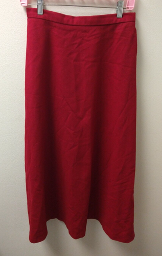 Vintage Requirements Womans 10 Fit Flare Midi Skirt Red Preppy Academia 26 Waist - Picture 1 of 4
