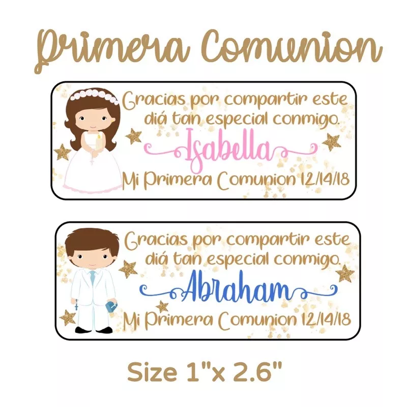 60 Pc Mi Primera Comunion Stickers Para Recuerdos, Favors & Goodie Bags #2