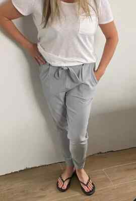 Italy Moda Womens Grey ''paperbag'' Trousers/Bottoms ~ Belted ~ One Size (8-14)