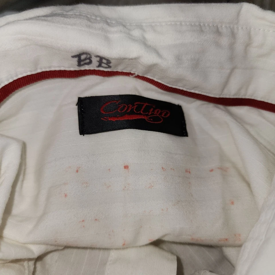 Camisa De Colección Para Hombre Contigo Blanco Esmoquin Rayas Abotonada Bordada Frontal Foto 4 de 4