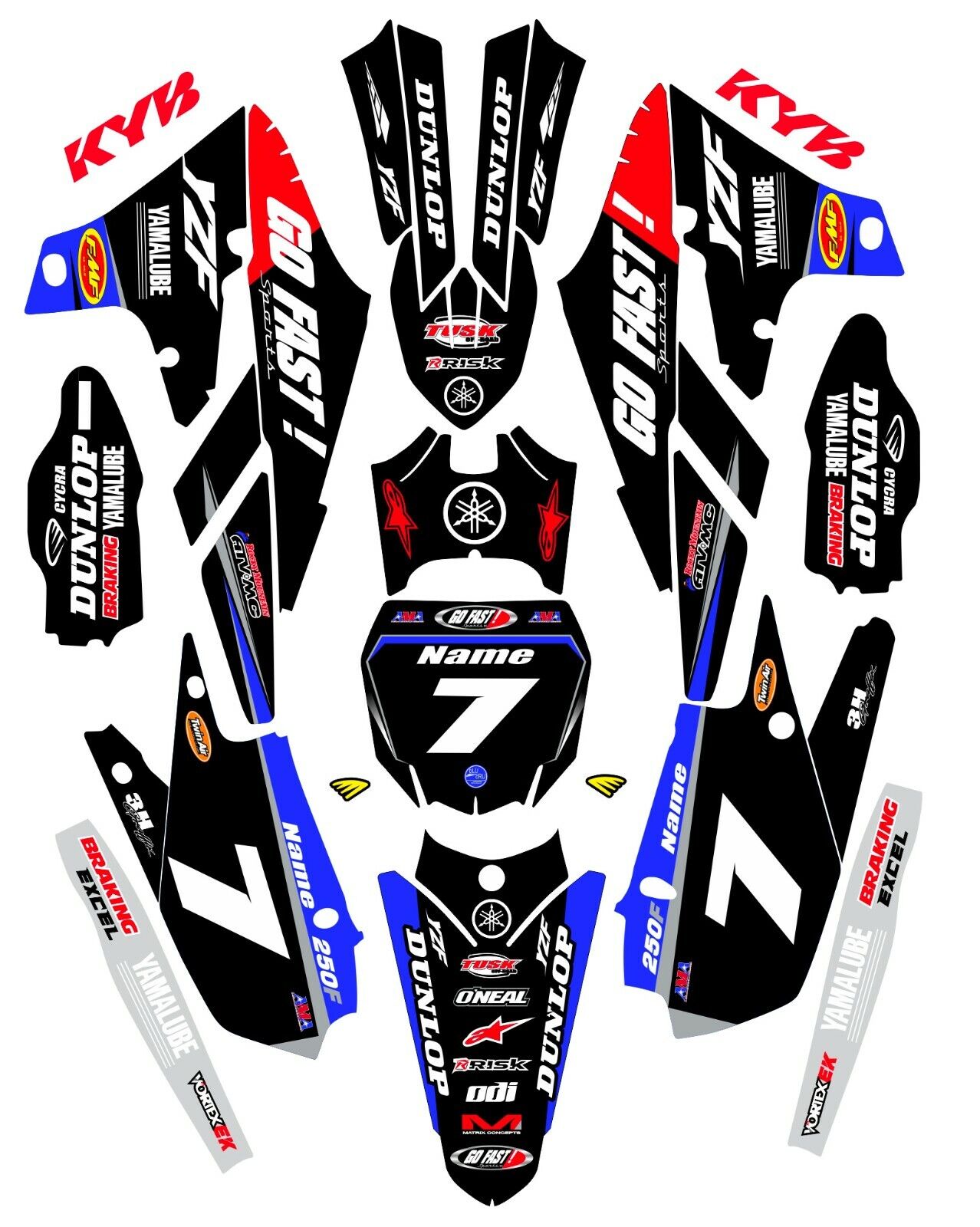 Graphics for 2019-2022 Tulsa Mall Yamaha YZ 250F Go Fast Decals YZ250F OFFicial mail order Cus