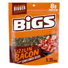 BIGS Sunflower Seeds, Sizzlin' Bacon Flavor, 8g Protein, 5.35 oz.