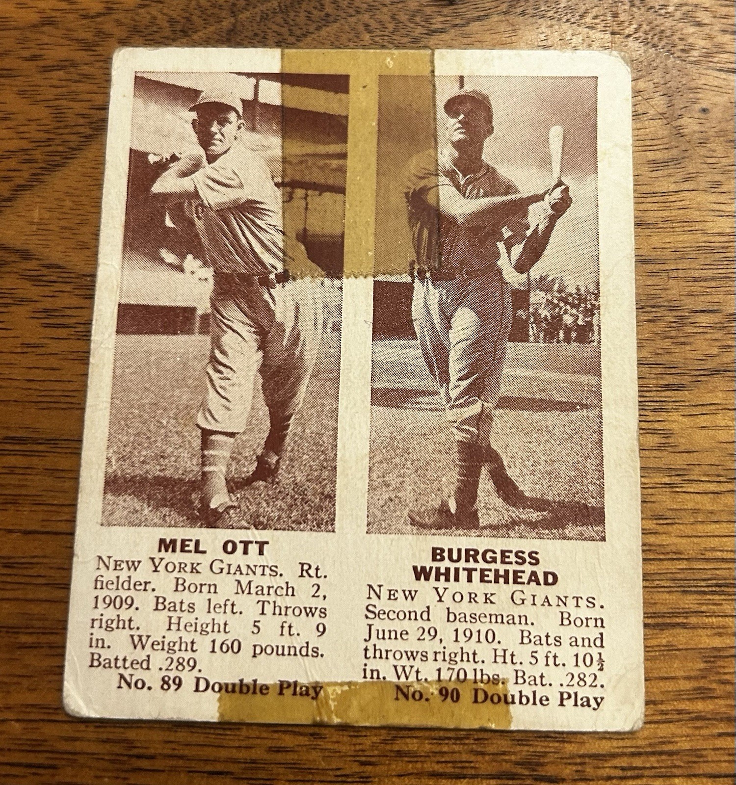 1941 Double Play #89 Mel Ott Burgess Whitehead Giants Baseball Card HOF