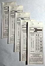 Lot von 5 Amtrak fortlaufenden nummerierten 2-teiligen Tickets aus den 1980er Jahren