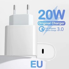 Open Box OEM Original Genuine Apple EU 20W USB-C Wall Fast Charger Power Adapter
