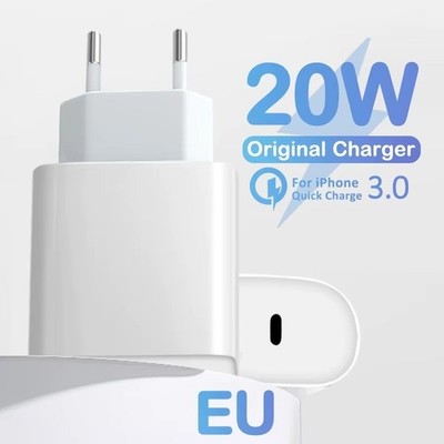 Open Box OEM Original Genuine Apple EU 20W USB-C Wall Fast Charger Power Adapter