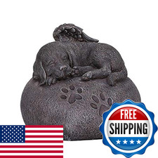 Pacific Giftware Pet Memorial My Love Sleeping Angle Dog Foot Print Rock Urn