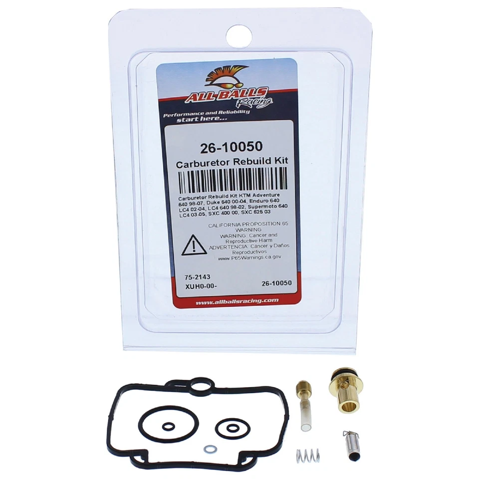 All Balls Carburetor Rebuild Kit (26-10050) For KTM Duke 640 2000-2004 Foto 3 de 4