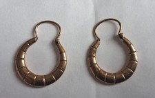 Ancienne Paire de Boucles d' Oreilles Créoles Or Années 50