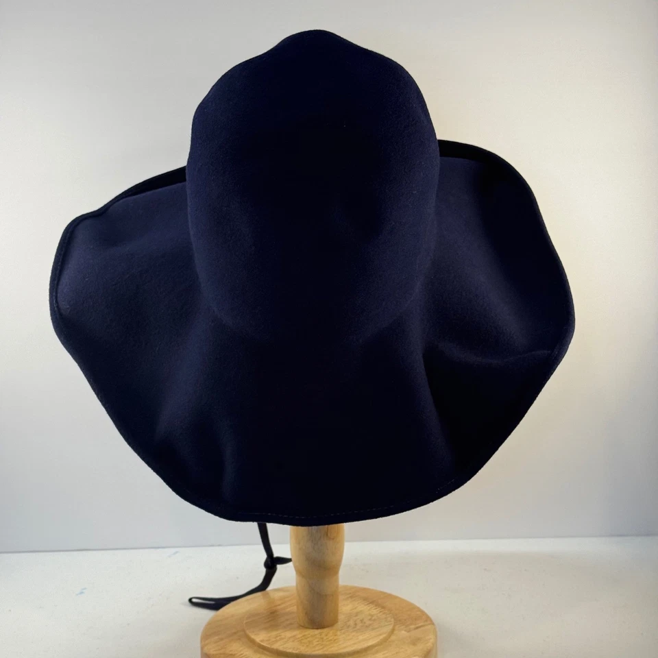 Frank Olive Vintage Wool Hat | 1960s Union Made Navy Wide Brim | Frank's Girl - Image 3 of 4