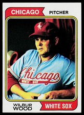 1974 Topps SET-BREAK #120 Wilbur Wood EX or Better, (HUCK'S)