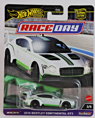 Hot Wheels Premium Car Culture Race Day 2018 Bentley Continental GT3 3/5 White