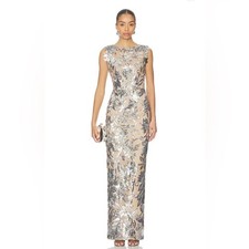NWOT BRONX AND BANCO Violet Maxi Dress in Dark Silver, wedding guest dress, L