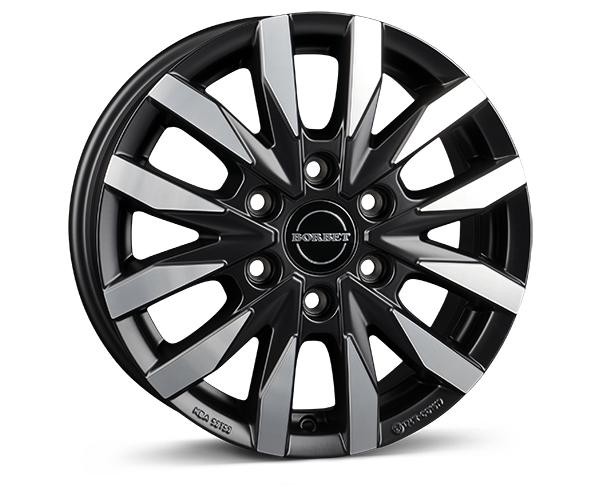 1X Borbet Design CW6 Schwarzmatt Poliert 6.5Jx16 6X130 ET62-image