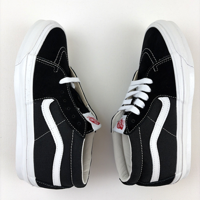 Vans Vault Og Sk8-Mid Lx Mens 6 Womens 7.5 Black Canvas and Suede