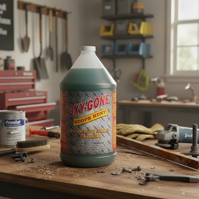 Rust Removal Solution 128 oz Oxy-Gone for Metal Surface Preparation