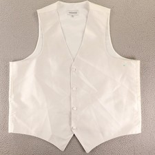 Joseph  Feiss Vest 3XL 52R White Polyester Tuxedo Vest Wedding Waistcoat