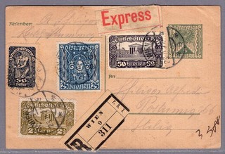 1922 Reko/Eil Auslandskarte WIEN Triest (2031IE)