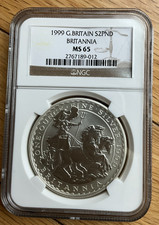 1999 GREAT BRITAIN SILVER 2 POUNDS BRITANNIA NGC MS 65 $1 START NO RESERVE