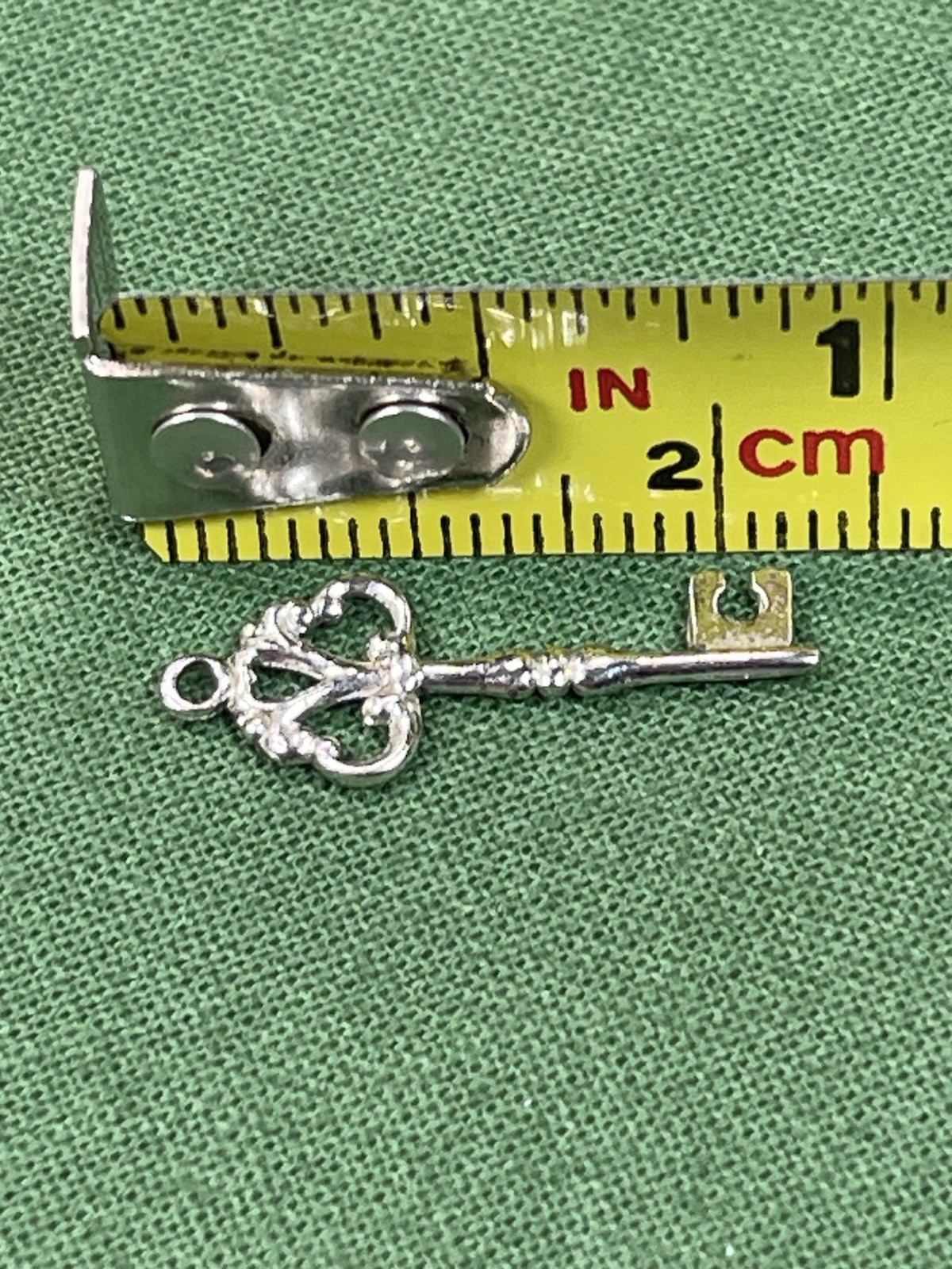 Tiny Sterling Silver Skeleton Key Charm Pendant *… - image 4