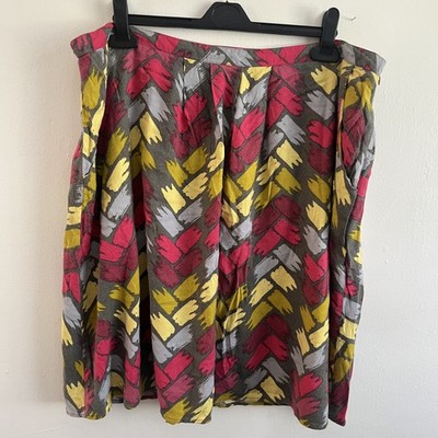 Seasalt Cornwall Palmers Skirt Summer Art Print Multicolours Women's Size UK 18