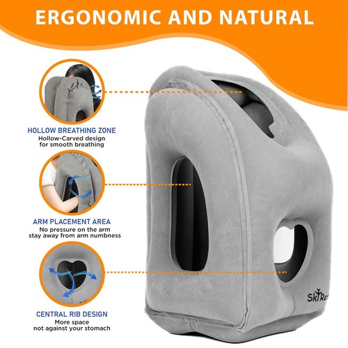Inflatable Travel Pillow - Airplane Pillow for Neck Support on Long Flights, ... - Picture 5 of 6