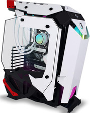 C650 Mech PC Case - ATX Tower Gaming Computer Case with Tempered Glass,White