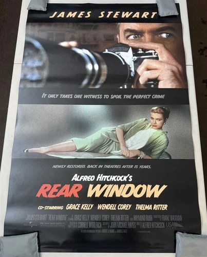 James Stewart REAR WINDOW original REISSUE movie poster 1-Sheet Alfred Hitchcock