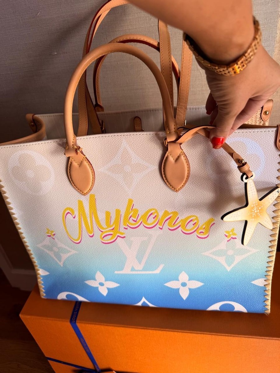 Louis Vuitton Mykonos onthego GM Shoulder BAG Large AZURE BLUE