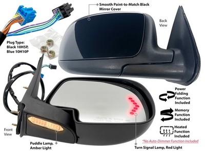 Power Folding Mirror for GM Pickup & SUV 2003-2006 Puddle Memory Passenger Side