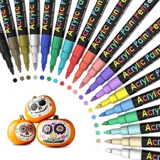 JR.WHITE Acrylic Paint Pens Markers Set 1 Count Pack of 18 , 18 Colors