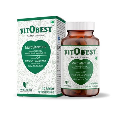 HealthBest Multivitamin Tablets for Men & Women - 30 Tablets Free Shipping