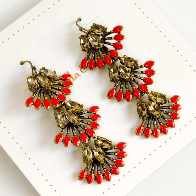 Nuevos pendientes colgantes florales Stella&Dot retro para mujer fiesta vacaciones joyería Foto 2 de 4