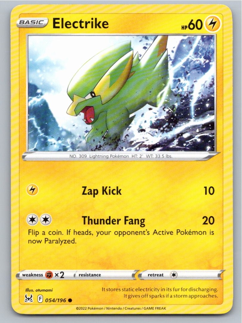 2022 POKEMON ELECTRIKE LOST ORIGIN 054/196 C NM A61902 FREE S&H
