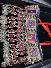 Silver Bedwin Head Privacy Face Covering Hand Made With Stones And Enamel