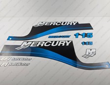 Mercury 115hk EFI SaltWater Utombordare   dekaler Blå sticker set reproduction