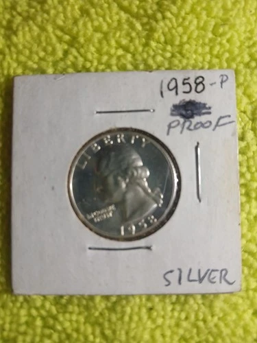 SILVER 1958 PROOF GEM BU WASHINGTON PF QUARTER  $$$$ UNCIRCULATED COIN #4253