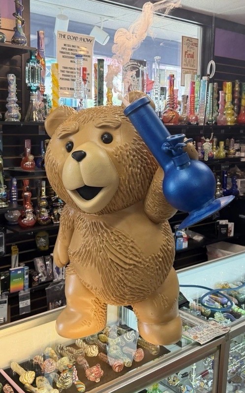 The first, and only LIFESIZE statue of TED, with mini smoke machine in bong!