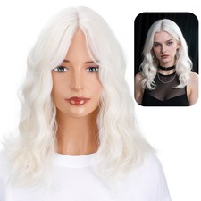 Women's 16 Inch Bob Hairstyle Wig Shoulder-Length Curly Hair with Center Part