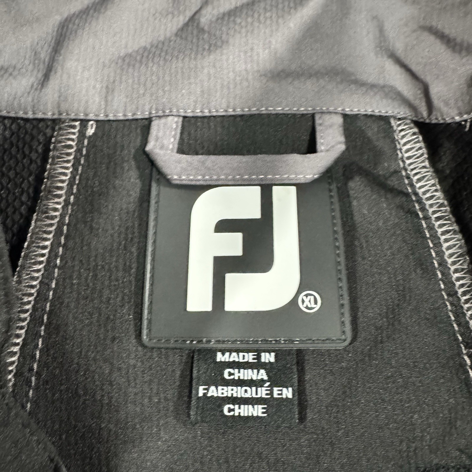 Footjoy Pullover Mens XL Solid Black Performance Quarter Zip Stretch Golf