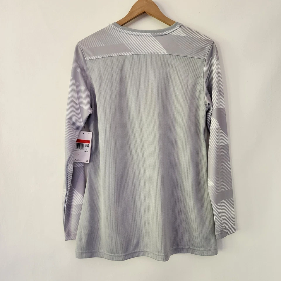 Nike Dri-FIT Mujer Manga Larga Gris Camisa de Entrenamiento Atlético Grande Foto 4 de 4
