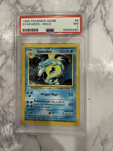 Pokémon Gyarados TCG Base Set Holo Rare Card 6/102 PSA 7