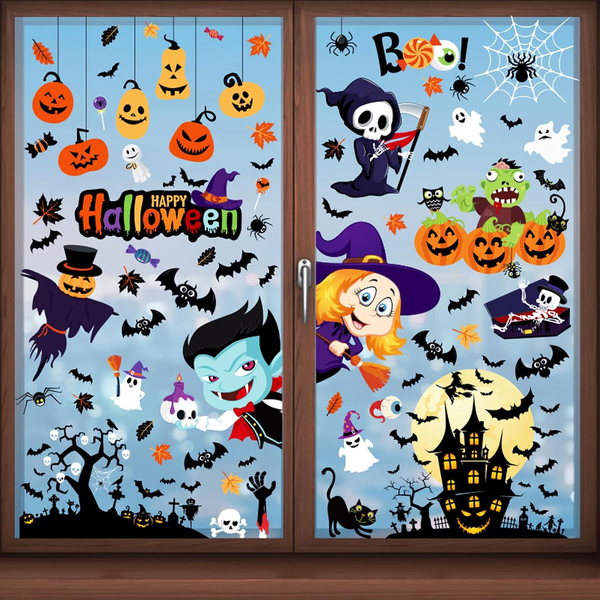 Halloween Fensterbilder, Halloween Fensterdeko Wiederverwendbares-image